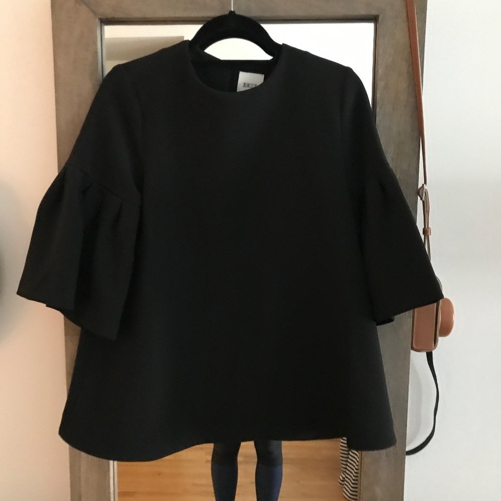 EDIT black Flute Sleeve Top, Size S